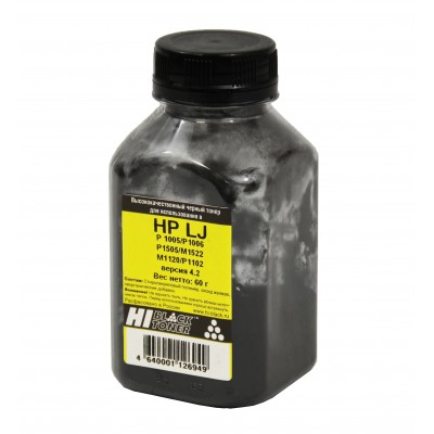 Тонер Hi-Black для HP LJ P1005/P1505/ProP1566/ProP1102, Тип 4.2, Bk, 60 г, банка