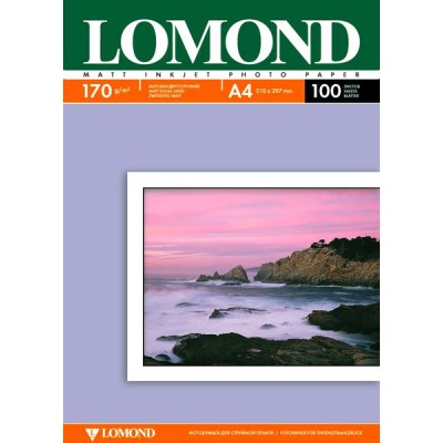 Фотобумага Lomond матовая двусторонняя (0102006), A4, 170 г/м2, 100 л.